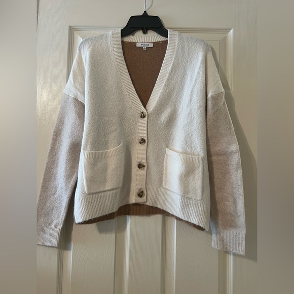 MADEWELL Short Kent Ex-Boyfriend Cardigan Sweater in Colorblock Size S - Picture 5 of 7